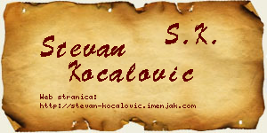 Stevan Kočalović vizit kartica